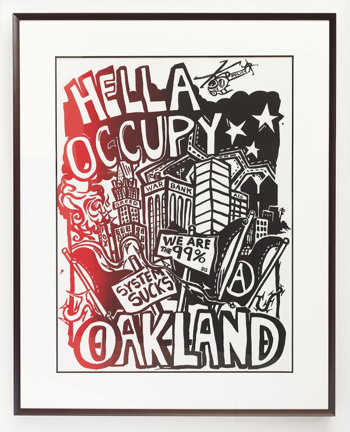 Got this, still wet!, at the General Strike in Oakland, 2011 -- ephemera worth preserving under museum-grade glass with custom framing...